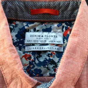 Men’s Denim and Flowers Linen Shirt